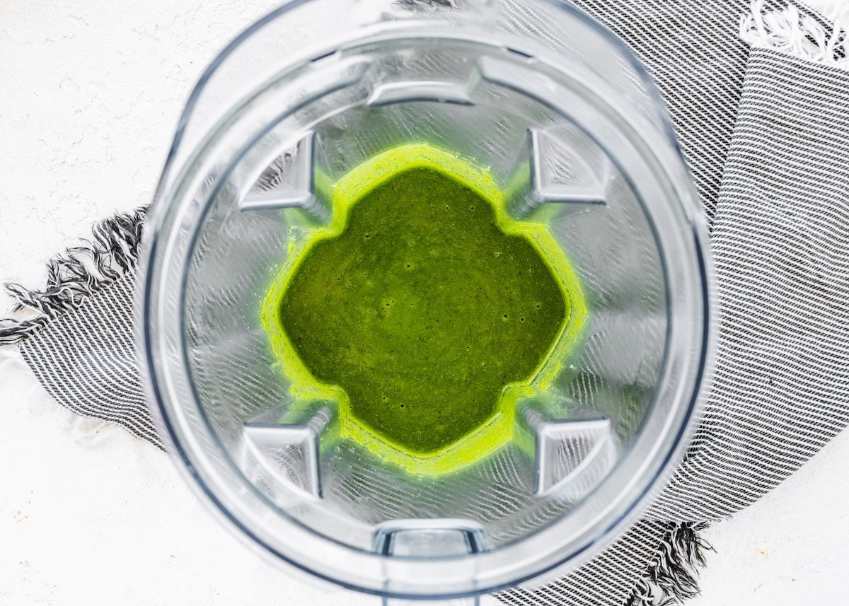 cilantro lime vinaigrette in blender. 