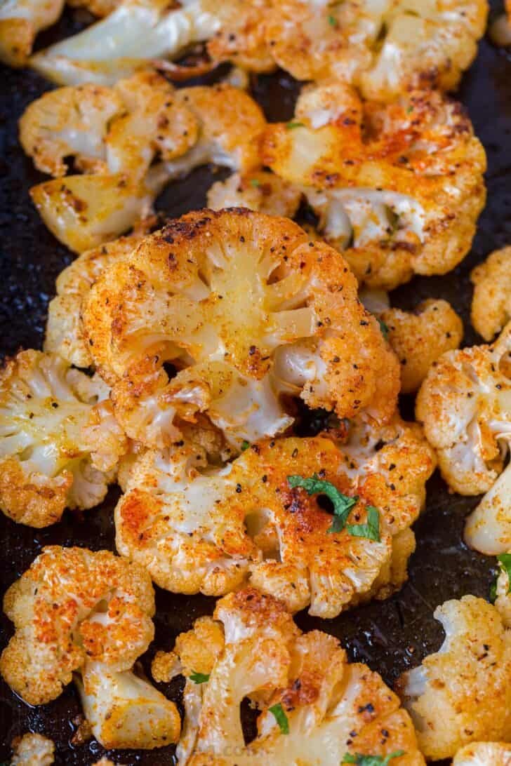 Our go-to roasted cauliflower recipe. How to bake or air fry cauliflower that's perfectly seasoned, tender, and golden. Air Fryer cauliflower