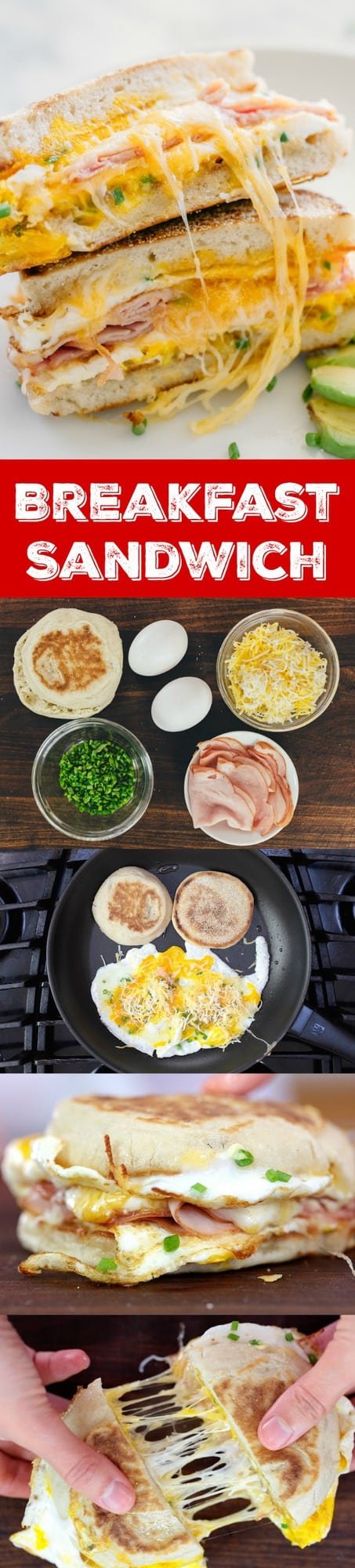 This breakfast sandwich is cheesy, juicy, easy and so delicious! All you need is 5 minutes and 5 ingredients. A one-pan breakfast sandwich recipe with video | natashaskitchen.com