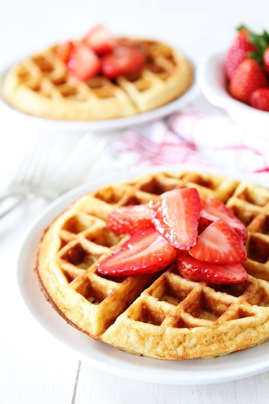 Yeasted Belgian Waffle Recipe on twopeasandtheirpod.com Make the waffle batter the night before and make them in the morning! Our family loves these waffles! Yeasted Belgian Waffle Recipe