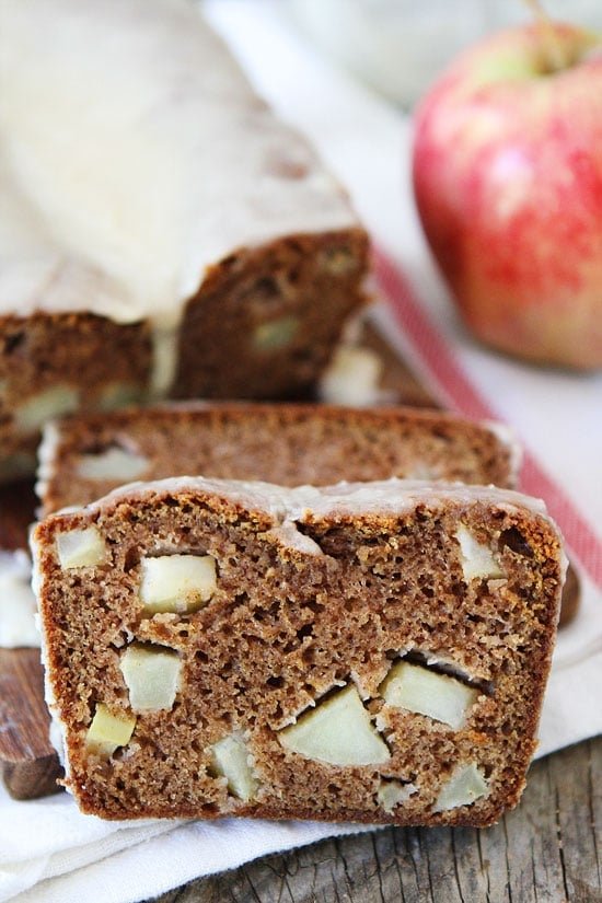 Apple Bread with Brown Butter Glaze Recipe on twopeasandtheirpod.com Spiced apple bread with a brown butter glaze! This bread is a must make for fall! #apple #bread Apple Bread with Brown Butter Glaze Recipe on twopeasandtheirpod.com