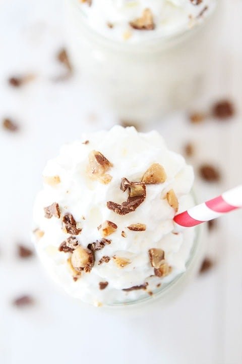 Brown Butter Toffee Milkshake Recipe Brown Butter Toffee Milkshake Recipe on twopeasandtheirpod.com The BEST shake you will ever drink!