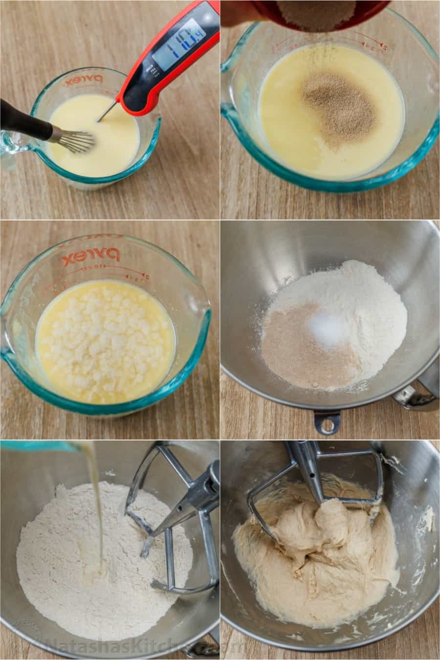 Step by step instructions on how to make dough using active dry yeast