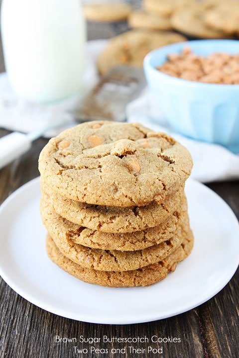 Brown Sugar Butterscotch Cookies Brown Sugar Butterscotch Cookie Recipe on twopeasandtheirpod.com I'm obsessed with these cookies!