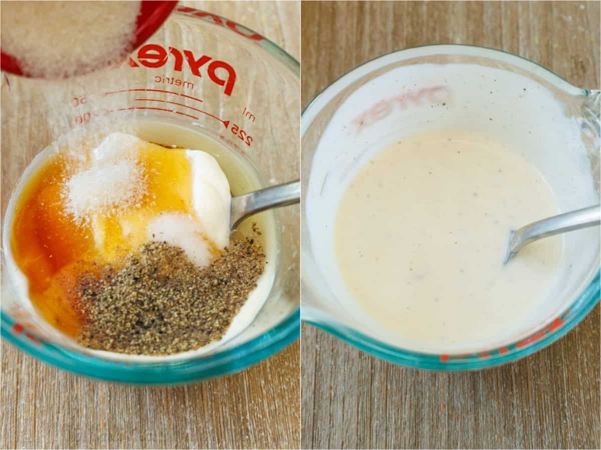 Step by step how to make coleslaw dressing