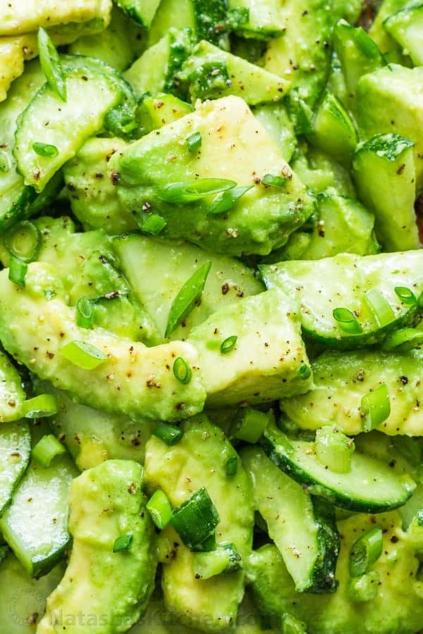 Cucumber Salad with Creamy avocado and lime dressing