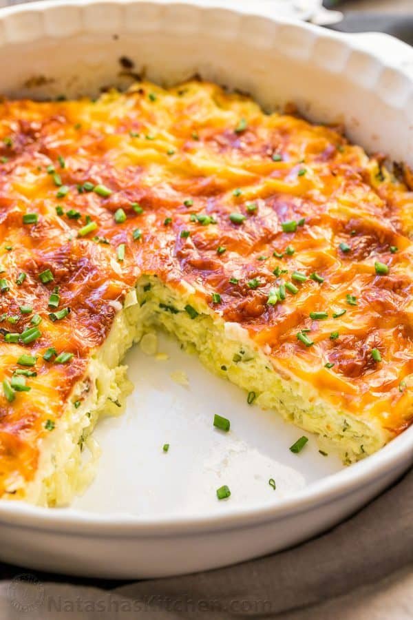 Savory cabbage pie loaded with cabbage and herbs. The batter makes it creamy and quiche-like. A golden cheesy crust takes this cabbage casserole over the top with a slight cheese pull when it's hot and fresh of the oven. | natashaskitchen.com