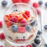 Yogurt parfait easy breakfast in a cup