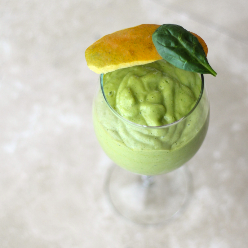 Healthy Green Mango Lassi (no sugar added, fat free, high protein) - Healthy Dessert Recipes at Desserts with Benefits