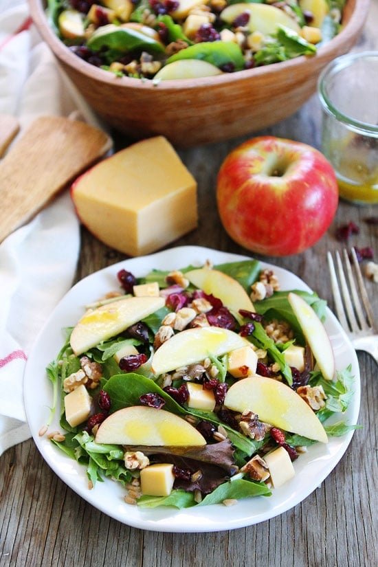 Apple, Gouda, and Farro Salad Recipe on twopeasandtheirpod.com This simple and delicious salad is perfect for fall! Apple, Gouda, and Farro Salad Recipe
