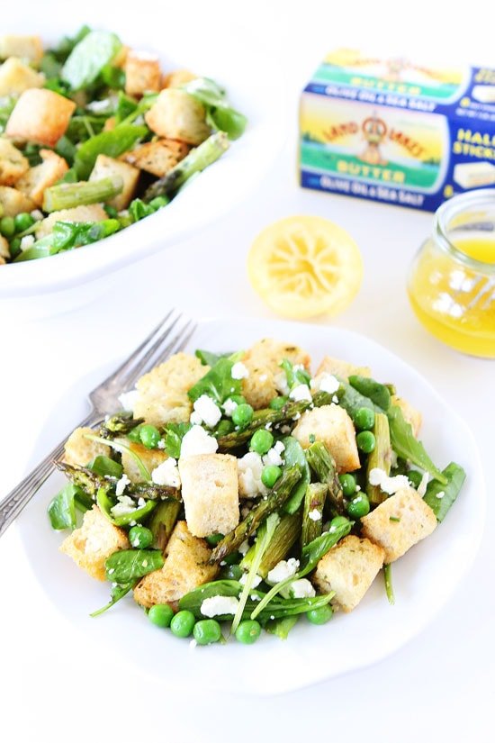 Spring Panzanella Salad Recipe on twopeasandtheirpod.com This salad is always a hit! It is SO good! Spring Panzanella Salad Recipe