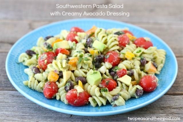 Southwestern Pasta Salad with Creamy Avocado Dressing | Two Peas and Their Pod #recipe
