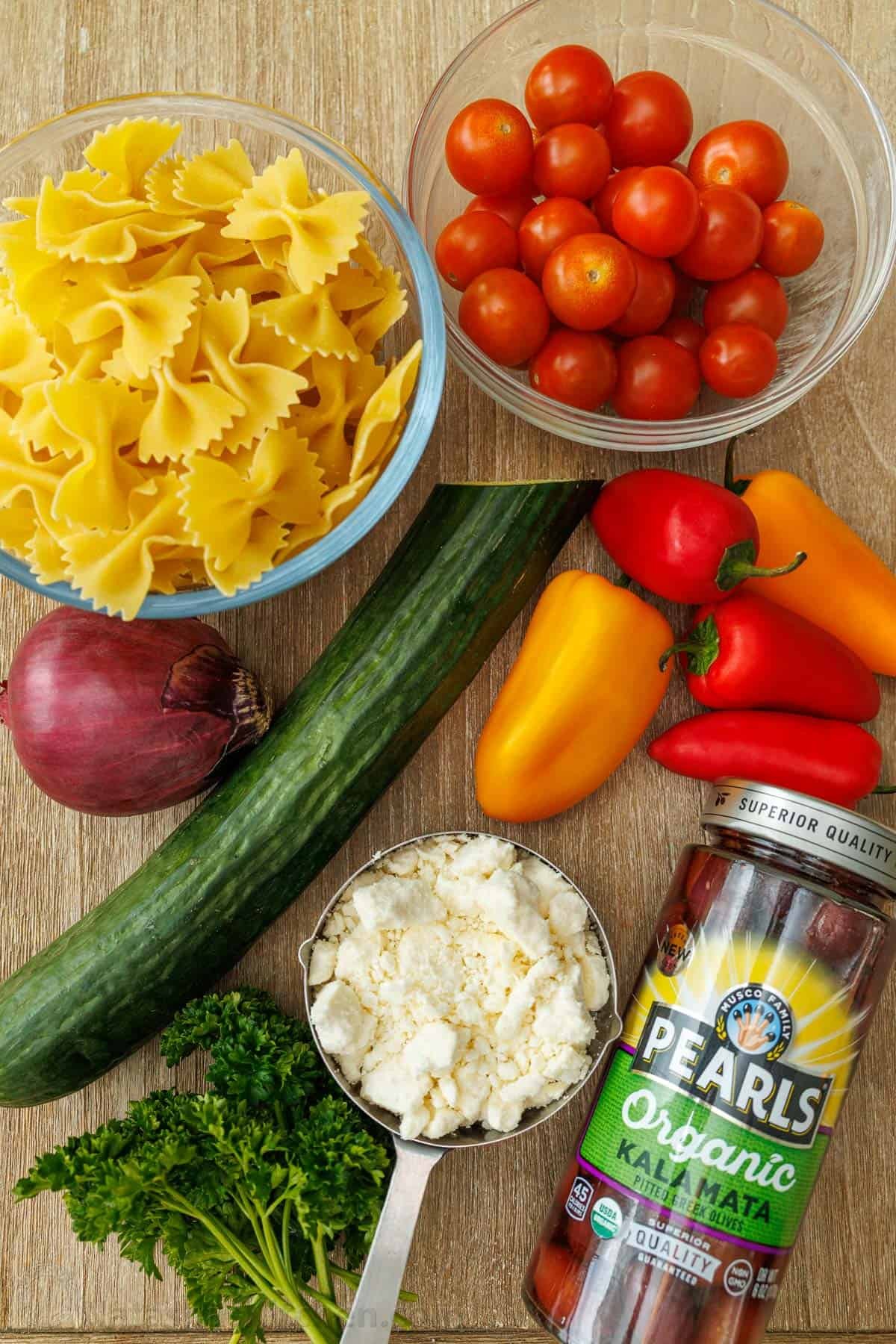 Greek Pasta Salad is a fresh, flavorful, and satisfying dish that brings a burst of Mediterranean flavor to any table. Perfect for any occasion and sure to please. Ingredients for making Greek Pasta Salad