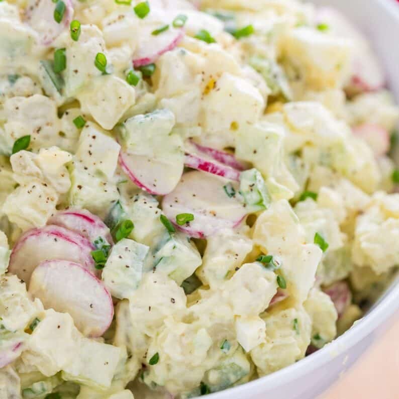 Chickpea Salad with Chickpeas or garbanzo beans, avocado, cucumber, tomato and feta cheese