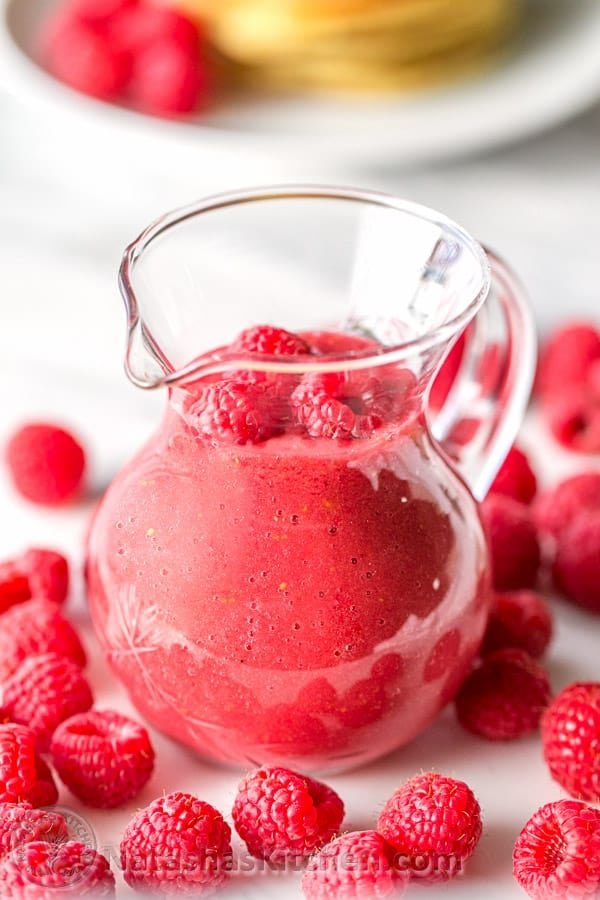 Raspberry Maple Syrup - So easy! Makes any breakfast feel like a special occasion! @natashaskitchen