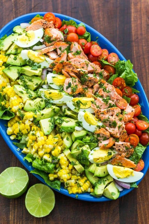 How to make Salmon Cobb Salad with Cilantro Lime Dressing
