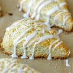 Classic scones drizzled with vanilla glaze