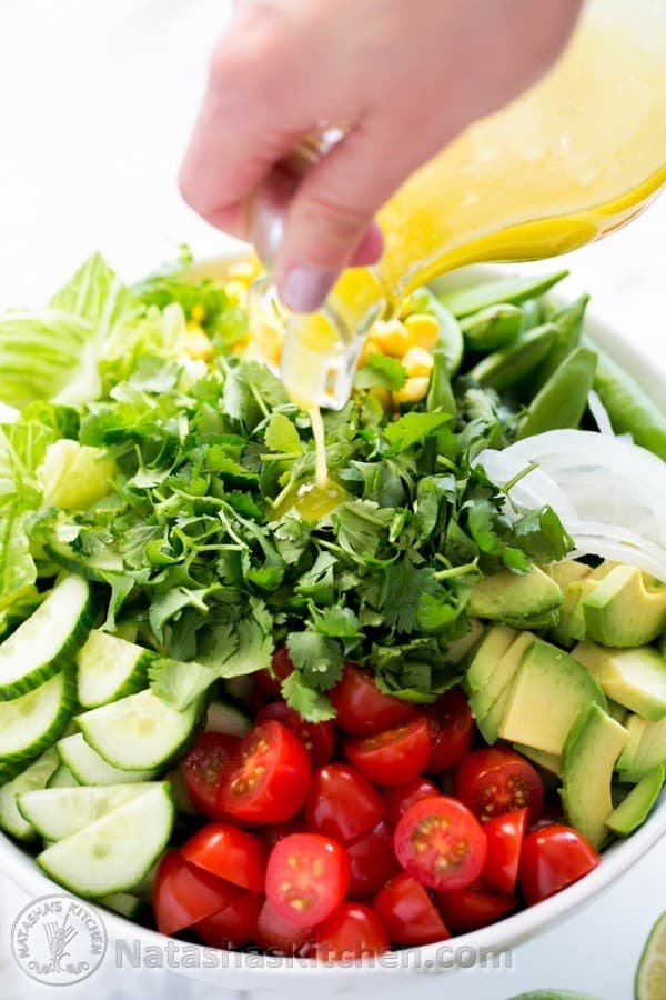 Revive your tastebuds with this easy, excellent Chopped Mexican Salad and Lime Dressing from @NatashasKitchen