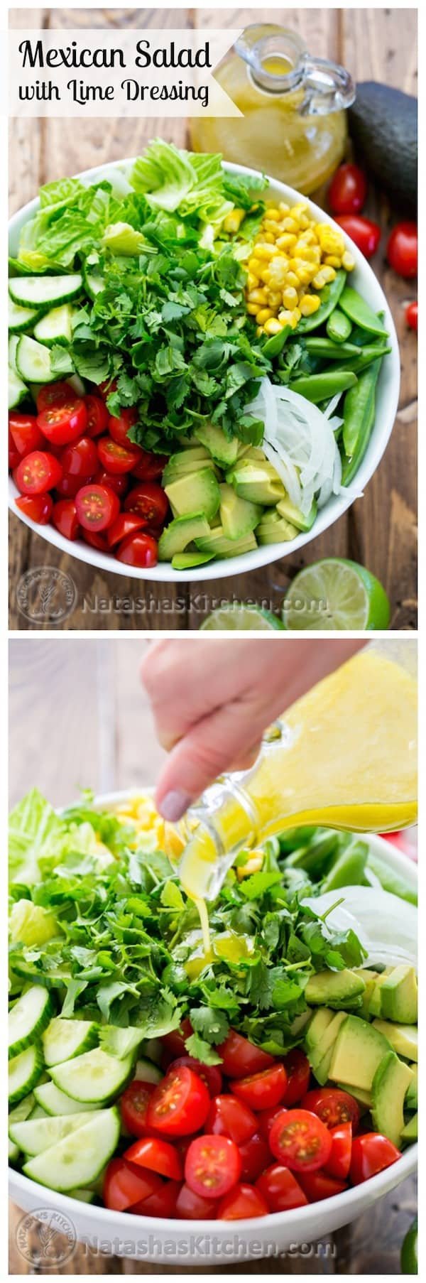 Revive your tastebuds with this easy, excellent Chopped Mexican Salad and Lime Dressing from @NatashasKitchen