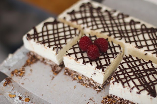 Healthy Coconut Mousse Cheesecake Bars - Desserts with Benefits