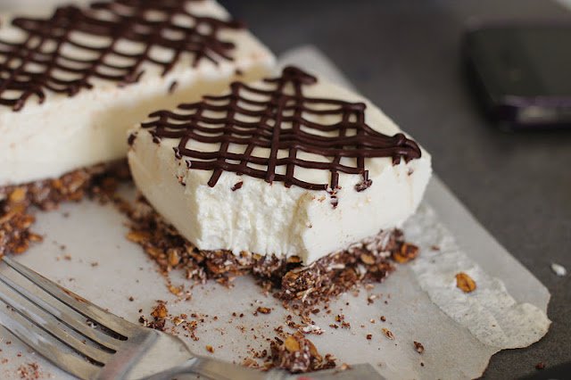 Healthy Coconut Mousse Cheesecake Bars - Desserts with Benefits