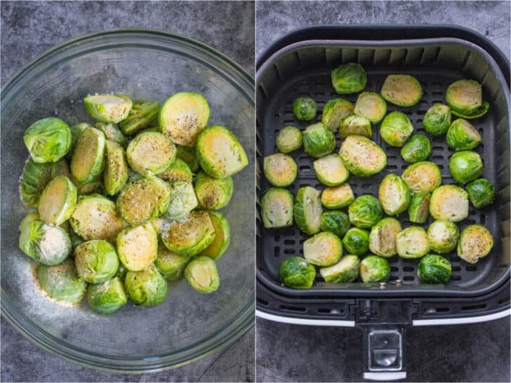 The easiest recipe for Air Fryer Brussels Sprouts, ready in less than 30 minutes. Crispy on the outside, soft and flavorful on the inside. Step by step how to cook Brussels Sprouts in the air fryer