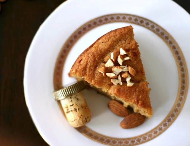 This Healthy Rum-Drenched Almond Pound Cake is so soft, fluffy, and sweet, it doesn't taste guilt free, whole grain, and low sugar one bit!