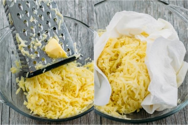This breakfast casserole goes from stove to oven in one pan. Under the gooey cheesy crust, it's loaded with bacon, hash browns and of course, more cheese!