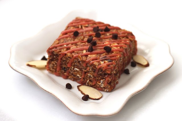 These Healthy Chocolate Cherry Almond Krispy Treats are chewy, sweet, and satisfying, you'd never know they're low fat, high protein, and gluten free!