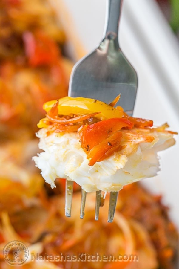 This Baked Tilapia & Veggie Casserole is so Juicy and Flaky. Easy, excellent dish! @natashaskitchen