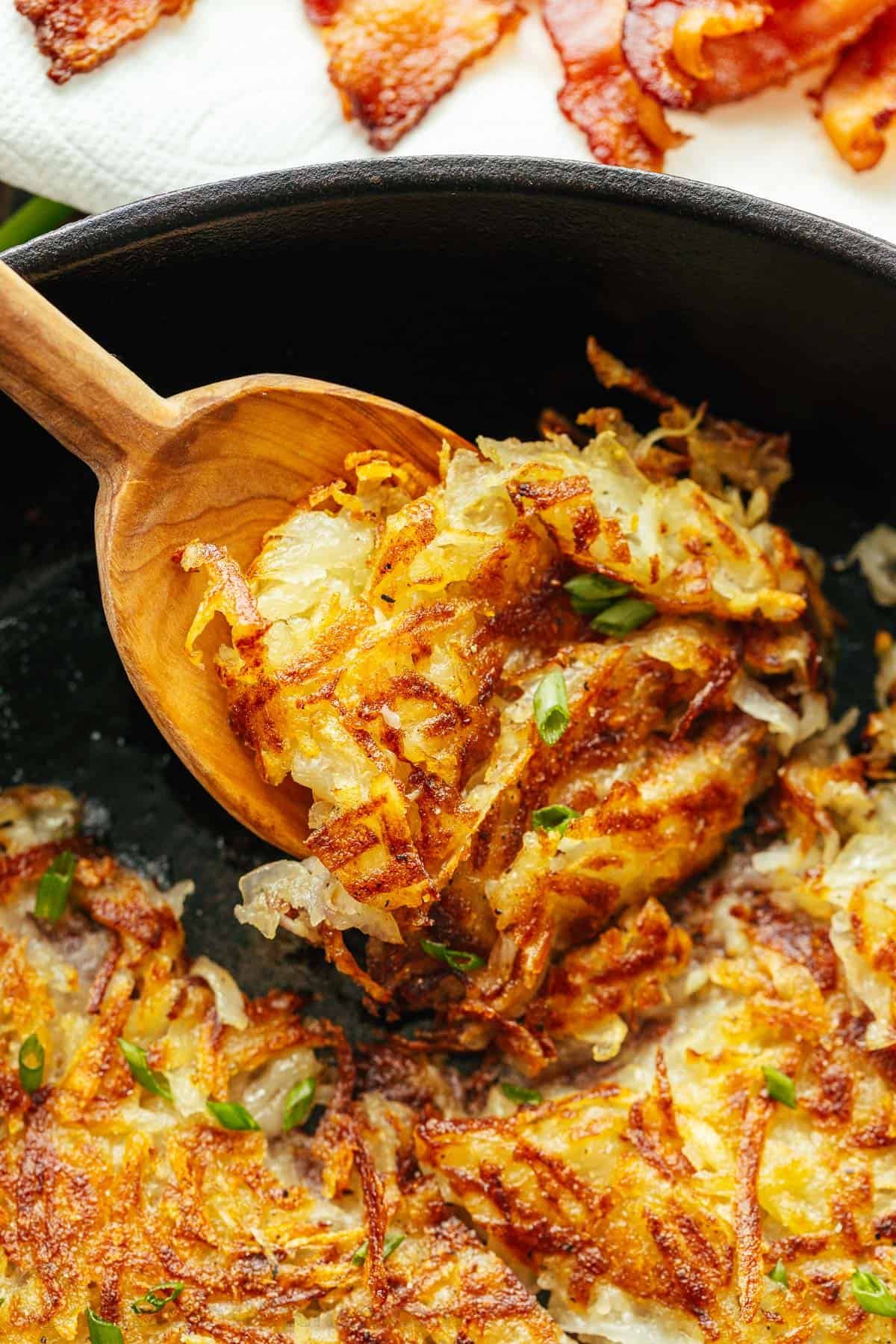Here’s the secret to making the best Crispy Hash Browns - the perfect breakfast side dish. A classic homemade Hash Brown Recipe. homemade hash browns sautéed in a skillet