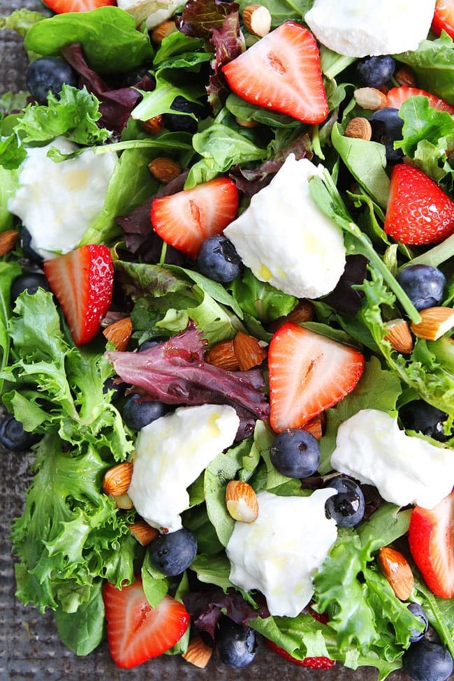 Berry, Burrata, and Almond Salad Recipe 