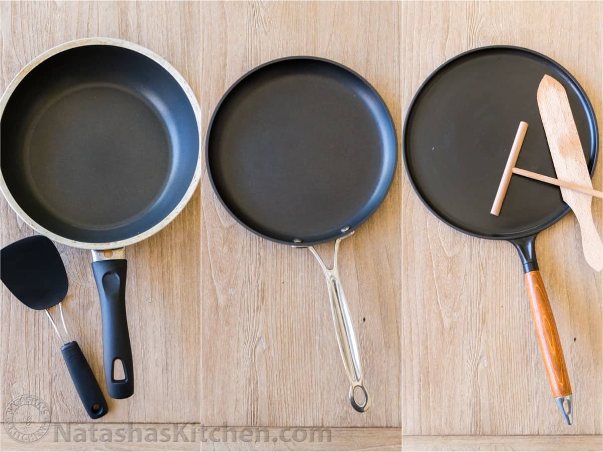 Skillets used to cook crepes