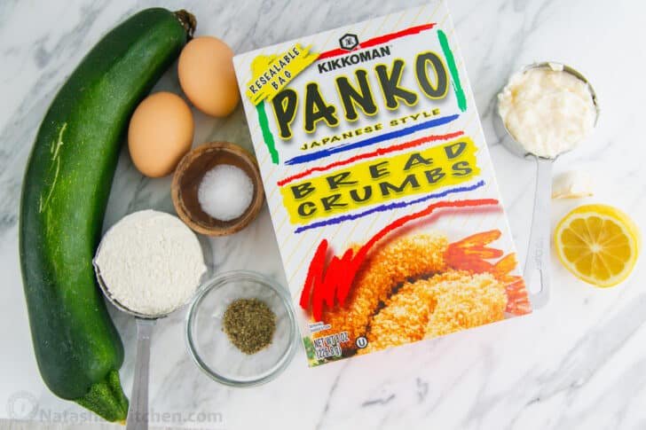Ingredients for frying zucchini