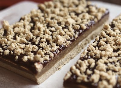 Healthy Peanut Butter and Jelly Shortbread Bars (gluten free, no bake, high protein) - Desserts with Benefits