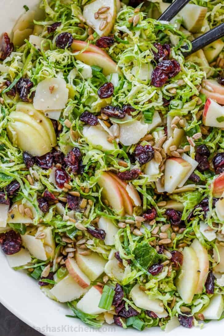 Tossed brussels sprouts salad