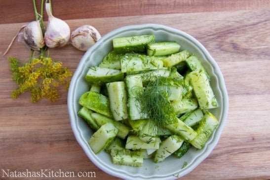 This fresh Cucumber Salad is light, refreshing, and vibrant in flavor. This super fast dish makes a great side to any meal.