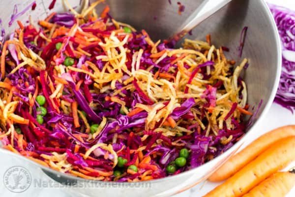 This Russian beet salad is always a hit at holiday parties and church potlucks and it's easy peasy! @natashaskitchen