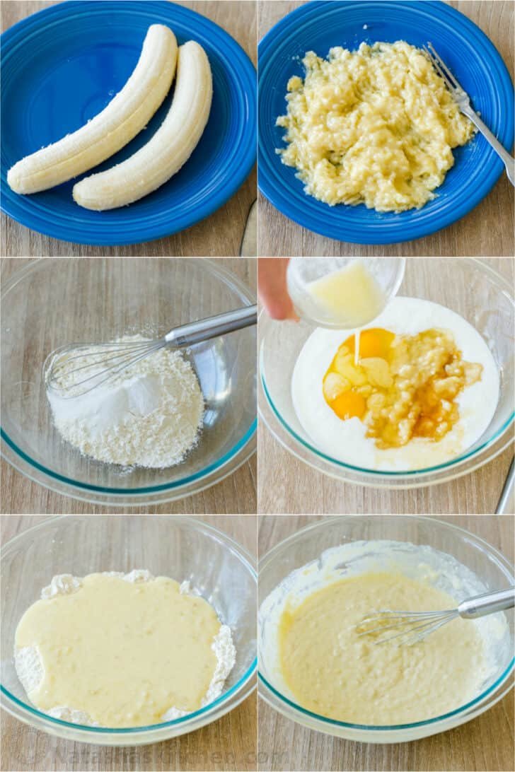How to mash bananas and make banana pancakes batter
