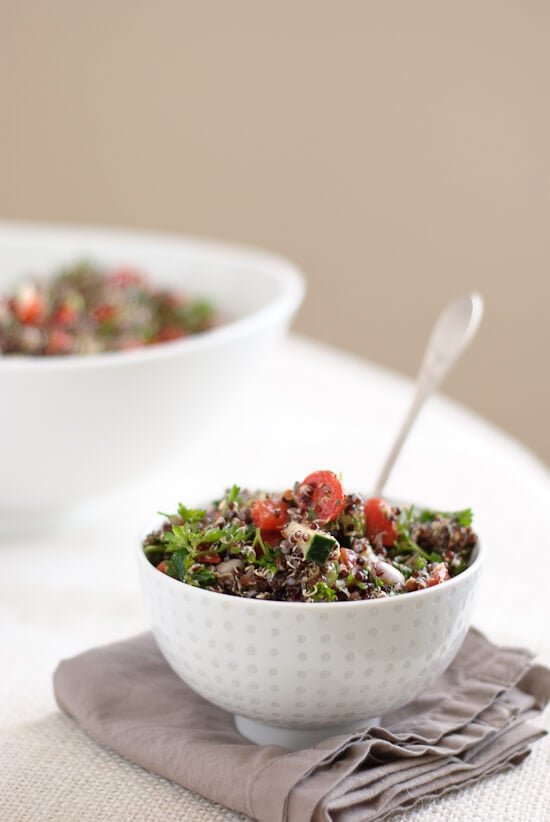 healthy tabbouleh made with quinoa