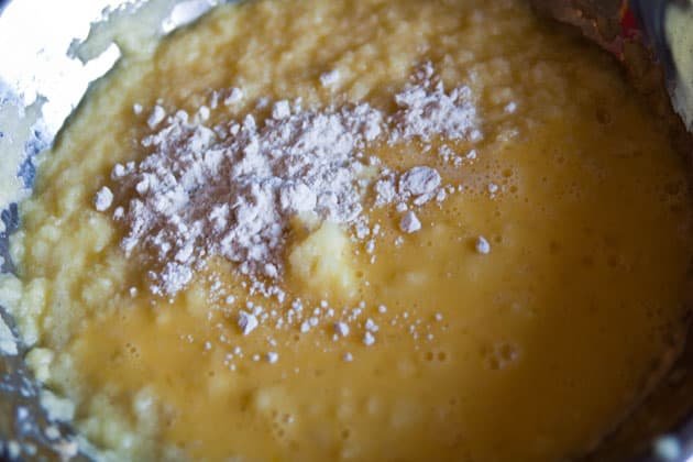 Mixture for deruny, Ukrainian potato pancakes in a bowl