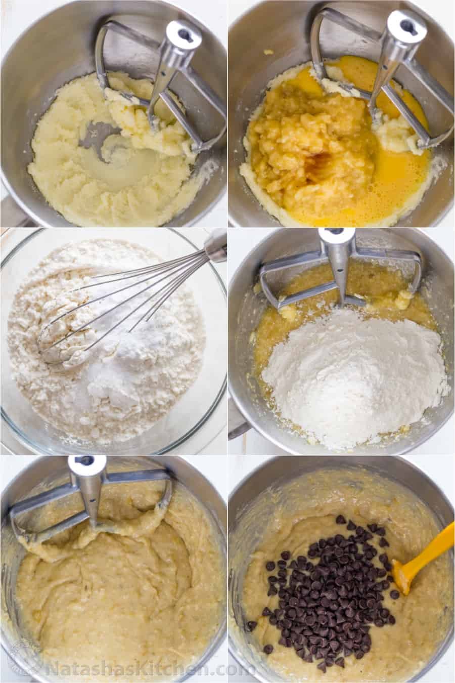 How to Make the best chocolate chip banana bread step by step visual instructions