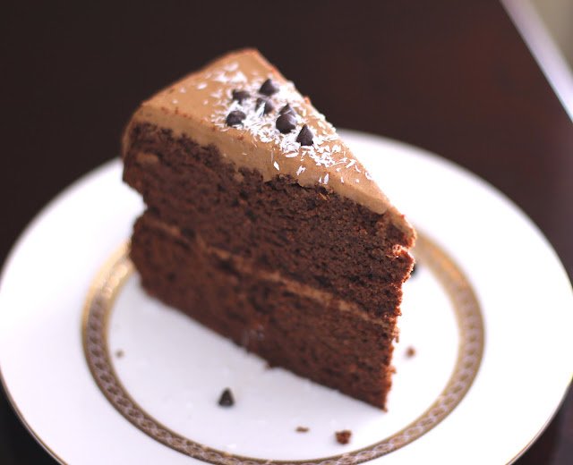 Healthy Decadent Chocolate Layer Cake with Chocolate Frosting with Chocolate Frosting