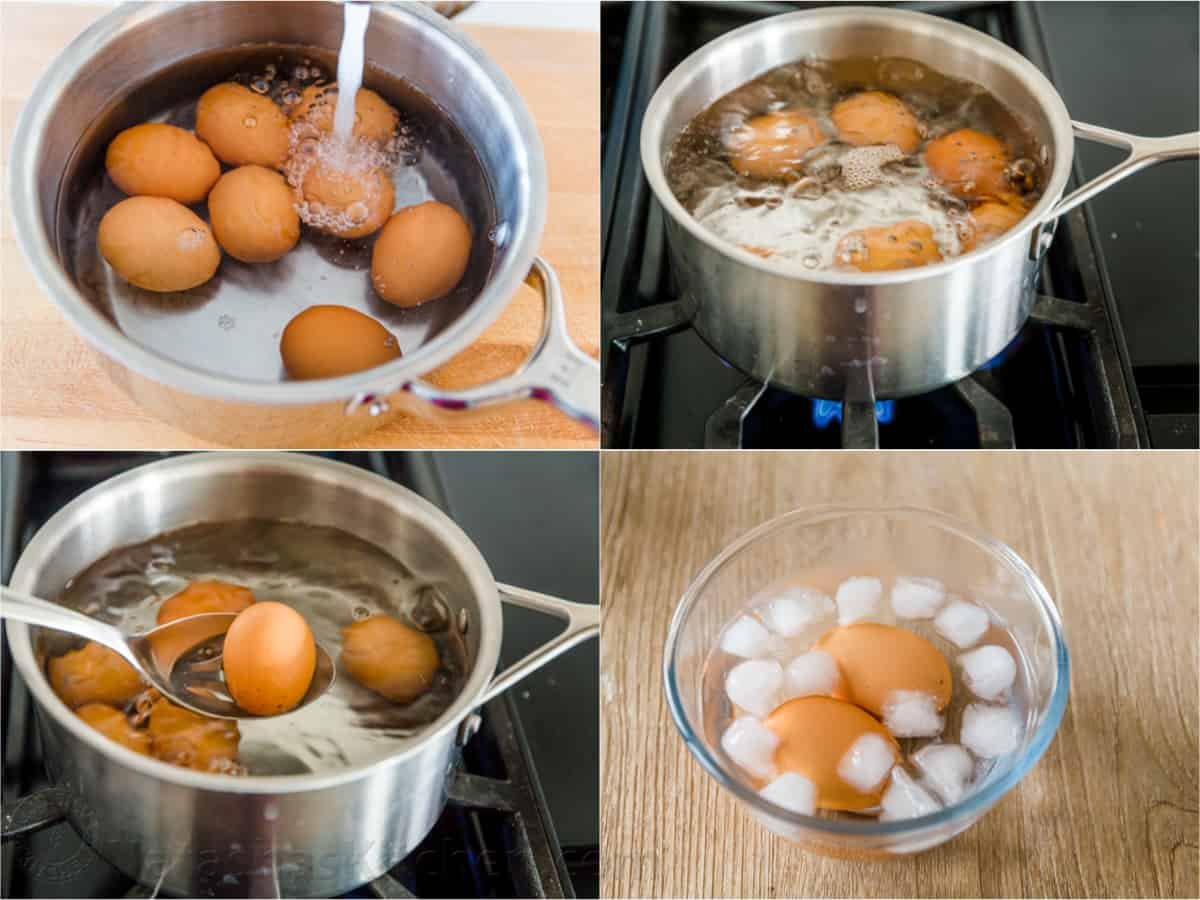 Learn how to make Hard Boiled Eggs and Soft Boiled Eggs. Everyone needs a go-to method for making perfectly cooked eggs every time and it's really easy. #hardboiledeggs #howtopeeleggs #boiledeggs #natashaskitchen Step by step photos of how to boil eggs