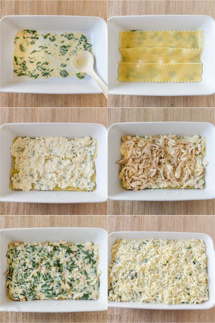 Assembling lasagna step by step photos