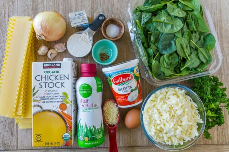 Ingredients for white sauce chicken lasagna 