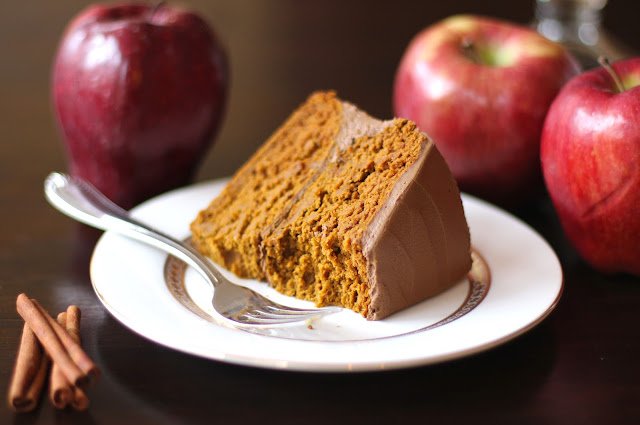 Healthy Orange Velvet Cake with Chocolate Frosting