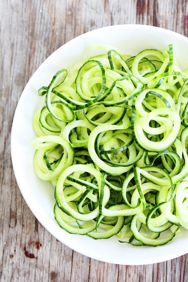 Cucumber Noodle, Watermelon, and Feta Salad Recipe
