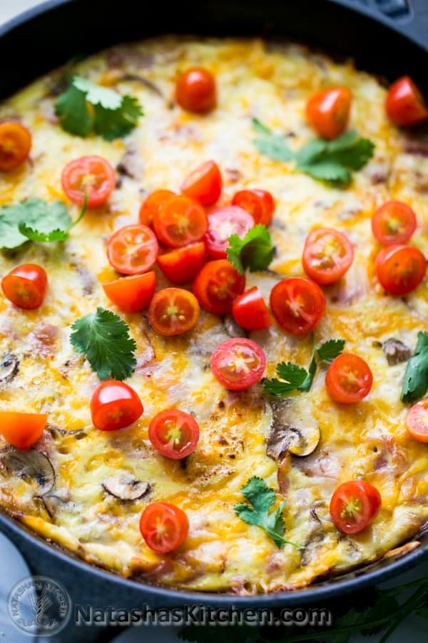Cheesy Hash Brown and Egg Casserole. Easy one-pan breakfast for your family or guests! @NatashasKitchen