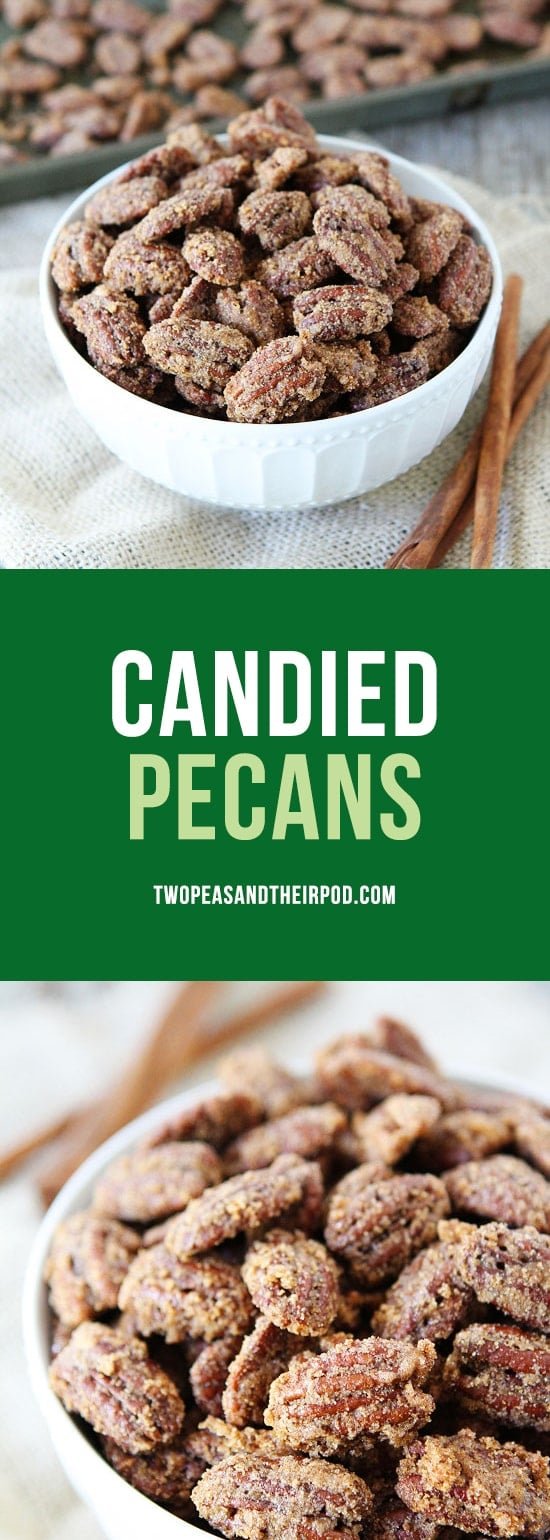 Candied Pecans are easy to make and great for salads, snacking, and gift giving! #pecans #holidays #Christmas